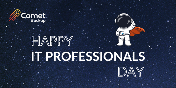 Happy IT Professionals Day space background with astronaut
